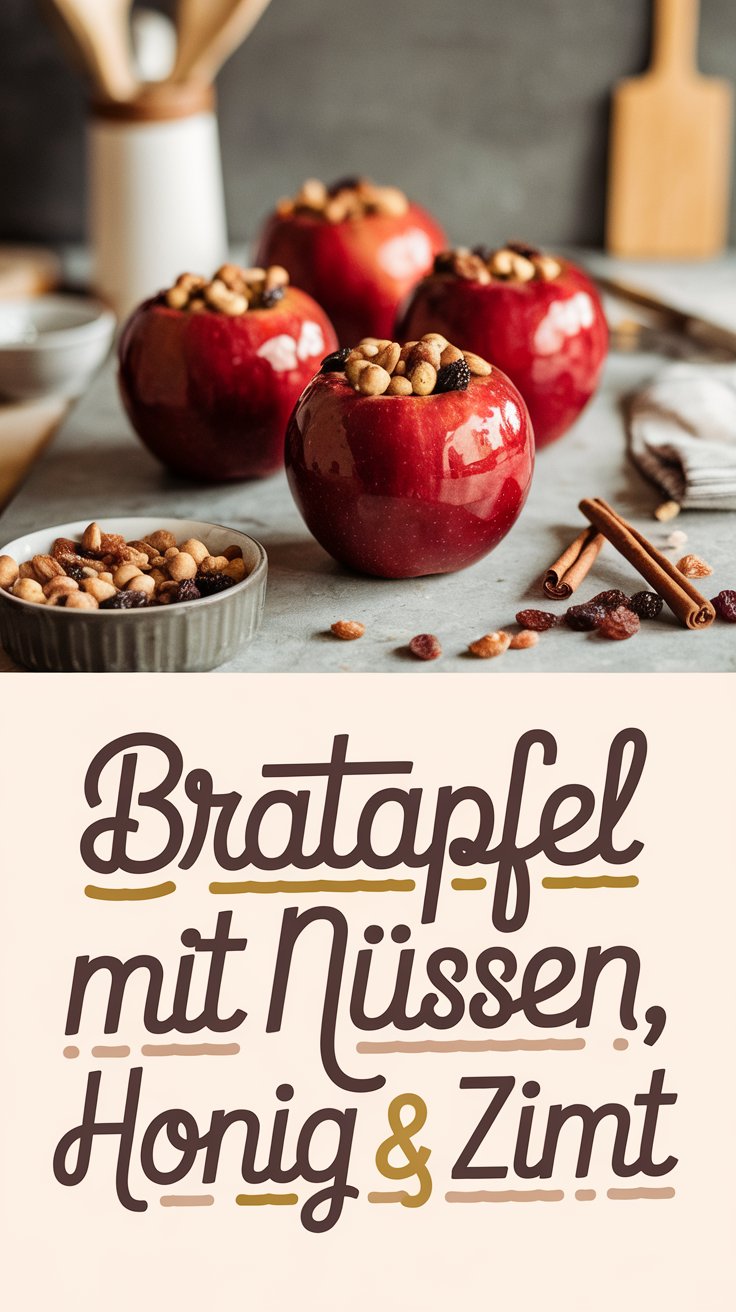 Bratapfel mit Nüssen, Honig & Zimt – Winterlicher Genuss