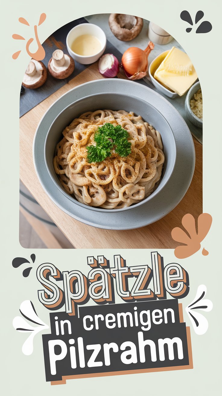 Spätzle mit cremiger Pilzrahmsoße – Deftig & aromatisch